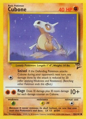 Cubone - BASE2 070 Pokemon - Light Play