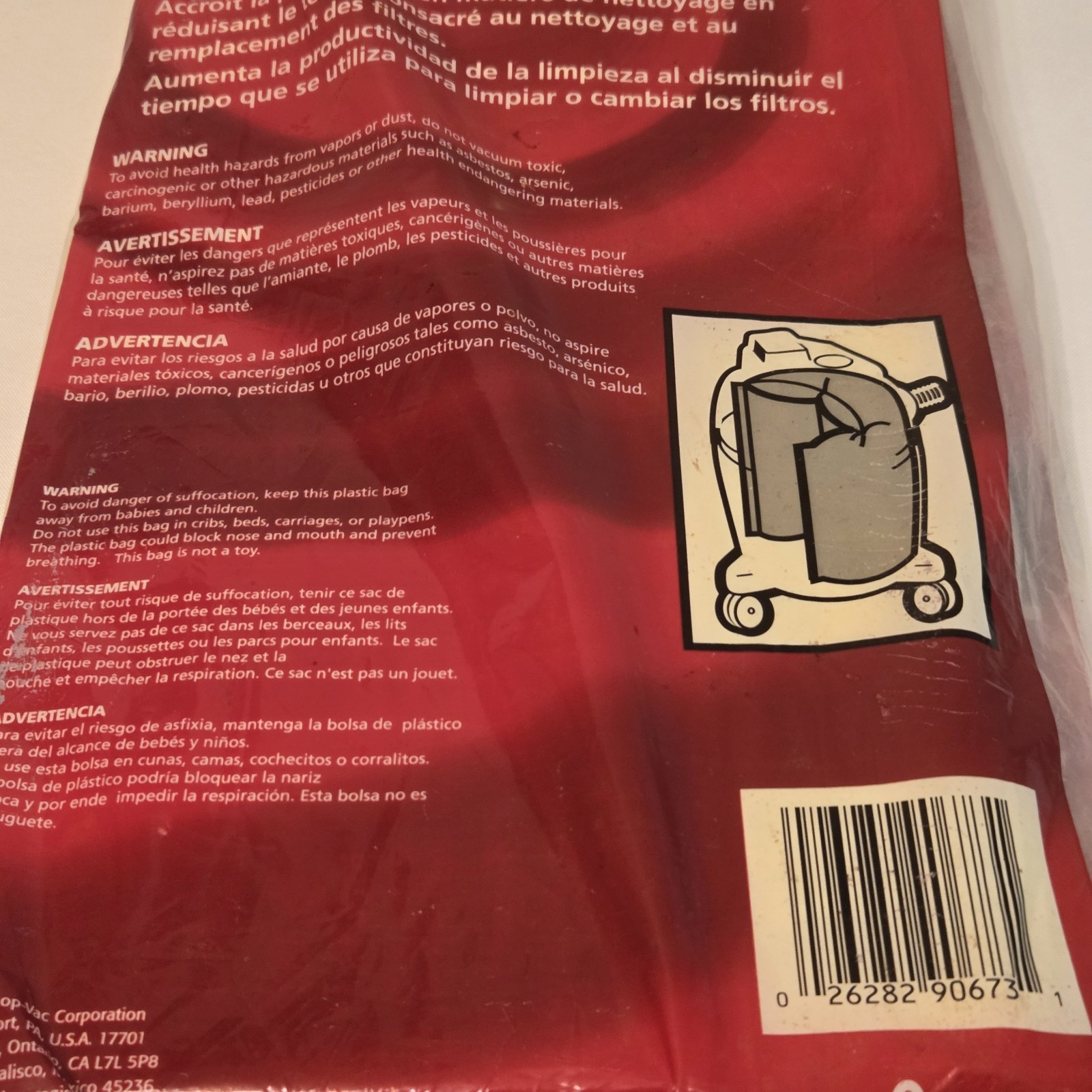 Shop-Vac Type J Paper Filter Bags for 15-22 Gallon Vacuums  90673 Pack Of 2