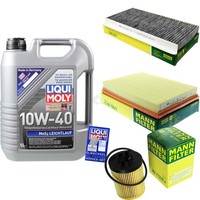 Mann Inspektionspaket 5L Liqui Moly Leichtlauf 10W-40 FüR Opel Corsa C 1.2 1.0
