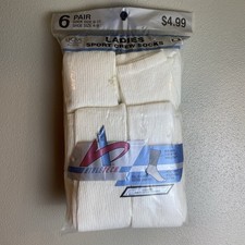 6 Vintage Athletech Crew Socks Cushion Comfort Socks Womens 9-11