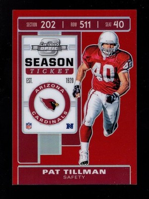 2019 OPTIC CONTENDERS RED PRIZM #1 PAT TILLMAN 126/199 CARDINALS COLOR MATCH