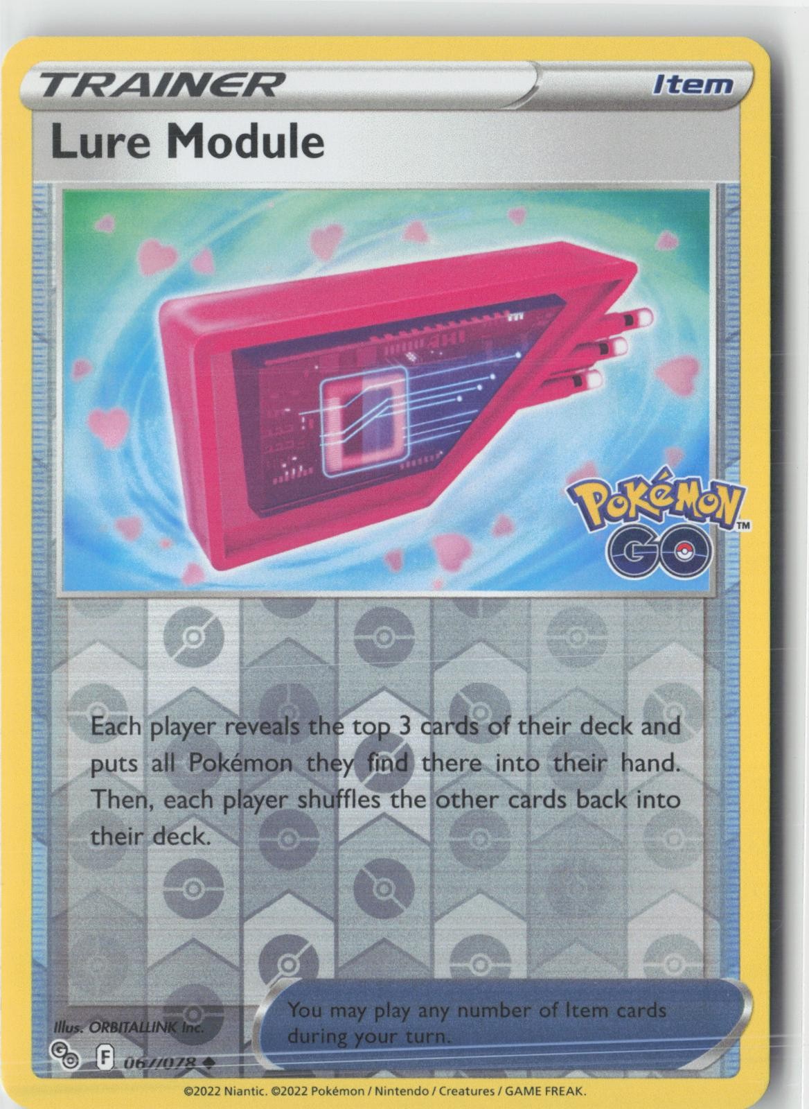Lure Module 067/078 Uncommon Pokemon GO Pokemon Reverse Holo Near Mint