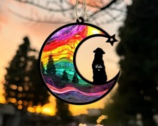 Personalized Dog Rainbow Bridge Suncatcher Loss of Dog Memorial Gift