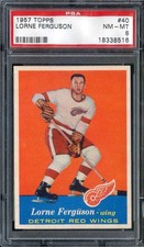 1957-58 Topps #40 Lorne Ferguson PSA 8 Red Wings *ML70-501
