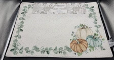 SHABBY CHIC Fall Autumn 13" x 19" Placemats Pumpkin Trio (Set of 4 ) NEW