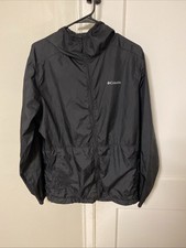 Columbia Black Windbreaker With Hoodie Size S.