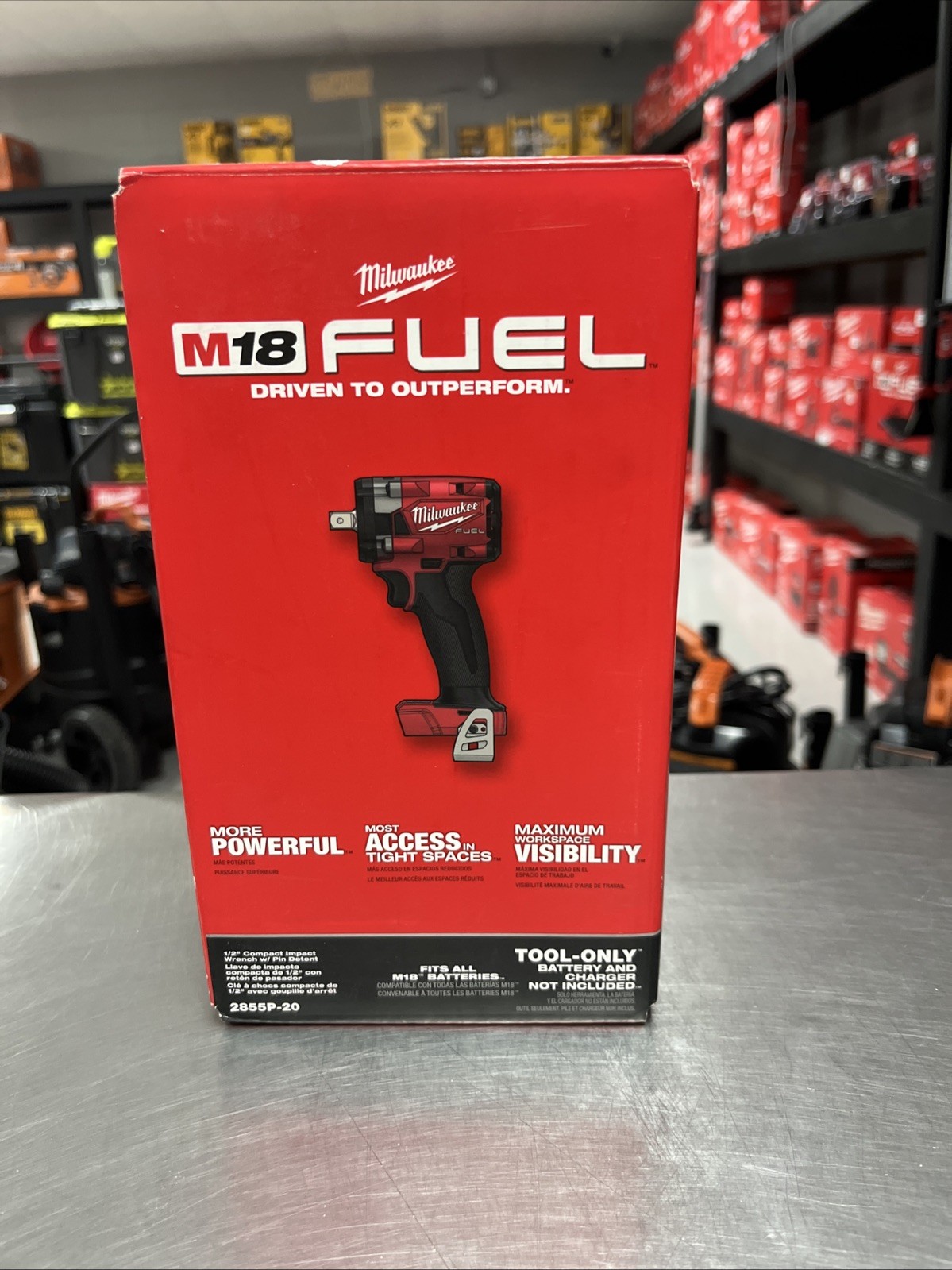 Milwaukee M18 FUEL 1/2” Compact Impact Wrench W/ Pin Detent 2855P-20