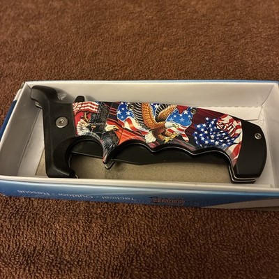 Stinger Knives Patriotic ￼Folding Knife With American Flag And Eagle Handle