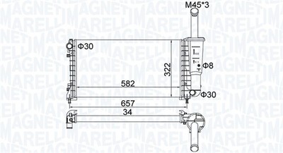 Magneti Marelli 350213183700 radiator, engine cooling for Fiat, Lancia