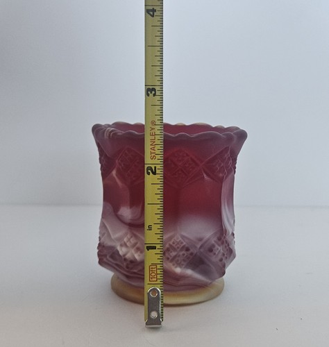 Imperial Glas gewirbelt rubinrot Schlacke Glas Zahnstocher Halter mit Licht Leuchten. Vintage - Bild 14 von 15