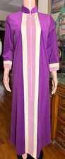 Vintage Vanity Fair Purple Velour Housecoat Robe Size 8 New Old Stock