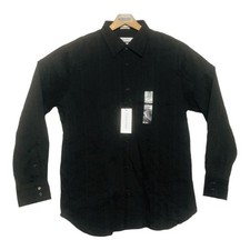 NWT Calvin Klein Brown Modern Fit L/S Ctn Nylon Button Up Shirt Men's Size Large