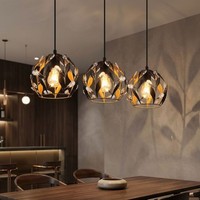 Pendelleuchte HäNgelampe Esszimmerleuchte 3 Flammig Gold Kristalle H 150 Cm