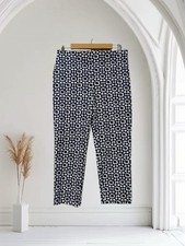 Talbots Women  s Chatham Crop Pants Size 6 Blue Geo Print Cotton Stretch 109