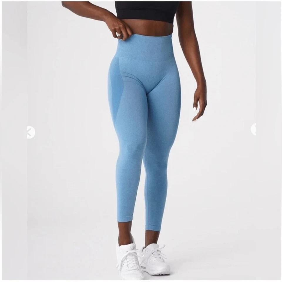 NVGTN Sky Blue Contour Seamless Mid Rise Leggings S - Image 2 of 4