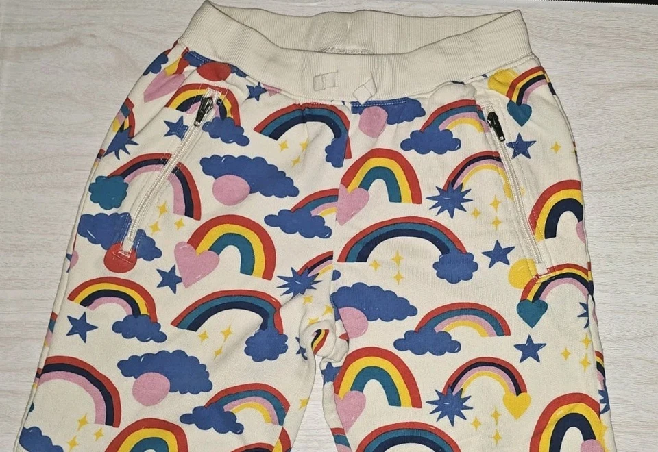 Rare Hanna Andersson Terry sweatpants Hearts, Rainbows, Stars Sz 12 Fun EUC - Image 3 of 4