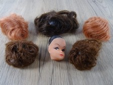 Vintage Barbie Clone Doll Zubehör Petra (Plasty) Puppenkopf + 5 Perücken (20856)