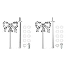 2 Set 2-Tier Cupcake Stand Hardware Fittings for Cake Stand Bow-Knot Silver