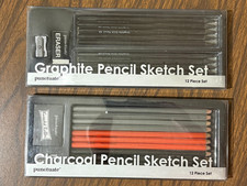 Graphite  Charcoal Pencil Sketch Set each 12 pc set