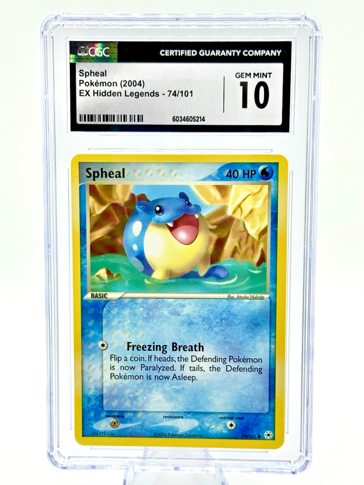 🌟VINTAGE LOW POP🌟Pokemon 2004 EX Hidden Legends SPHEAL 74/101 CGC 10 GEM MINT