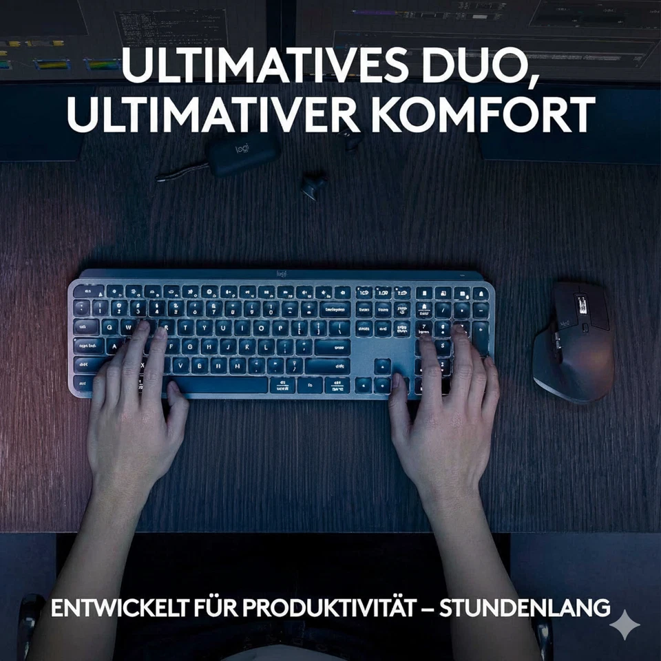Logitech MX Keys kabellos-Tastatur für Windows BELEUCHTET Wireless - DEUTSCH #4 - Bild 2 von 4