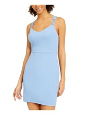 JUMP Womens Body Con Short Dress Blue Sleeveless Triple-strap Juniors XS