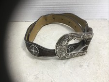 Ariat Leather Belt Western Rhinestone Crosses Studded Sparkly Cowgirl Size 24