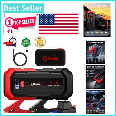 High-Performance 12V Jump Starter with 3-Mode LED Flashlight for Emergencies