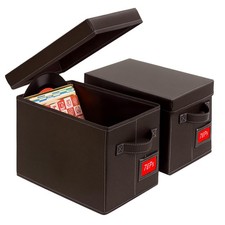 7Inch Vinyl Record Storage Box 2Pack   Holds 120 LPs, Stackable Organizer