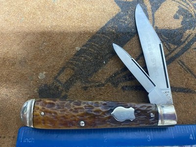 H. Boker & Co. Improved Cutlery Jack Knife, Jigged Brown Bone Handles