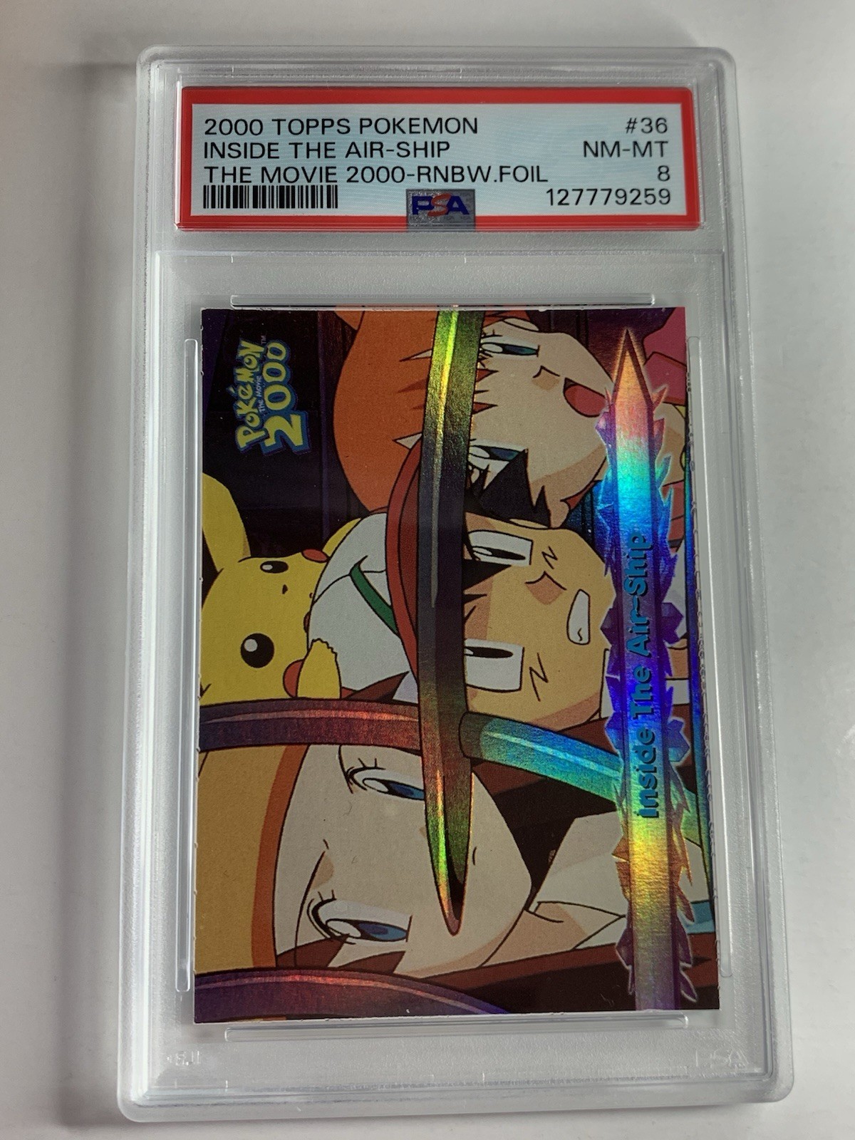 Topps Pokemon the Movie 2000 #36 Inside The Air-Ship RAINBOW FOIL PSA 8 NM-MT