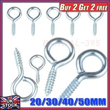 HEAVY DUTY Screw in Eye Hook Metal Small Large Garage Shed 20/30/40/50MM