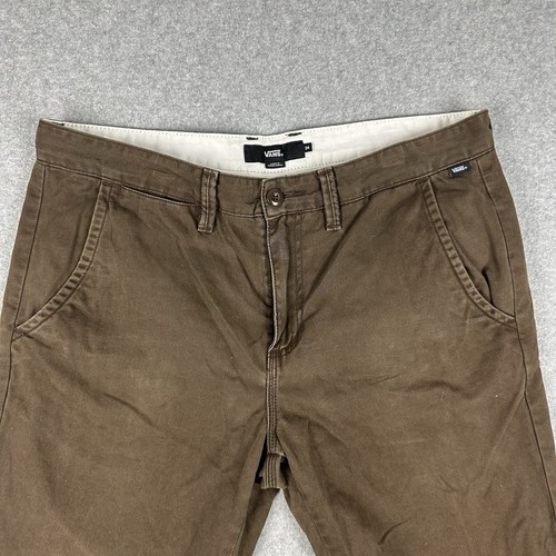 Vans Mens Cuffed Jogger Chino Pants Size 34 W36" Brown Street Skate Wear Zip Fly - Bild 5 von 14