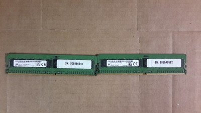 LOT OF(2) Micron 8GB 1Rx4 PC4-2133P REG Server RAM MTA18ASF1G72PZ-2G1A2IG