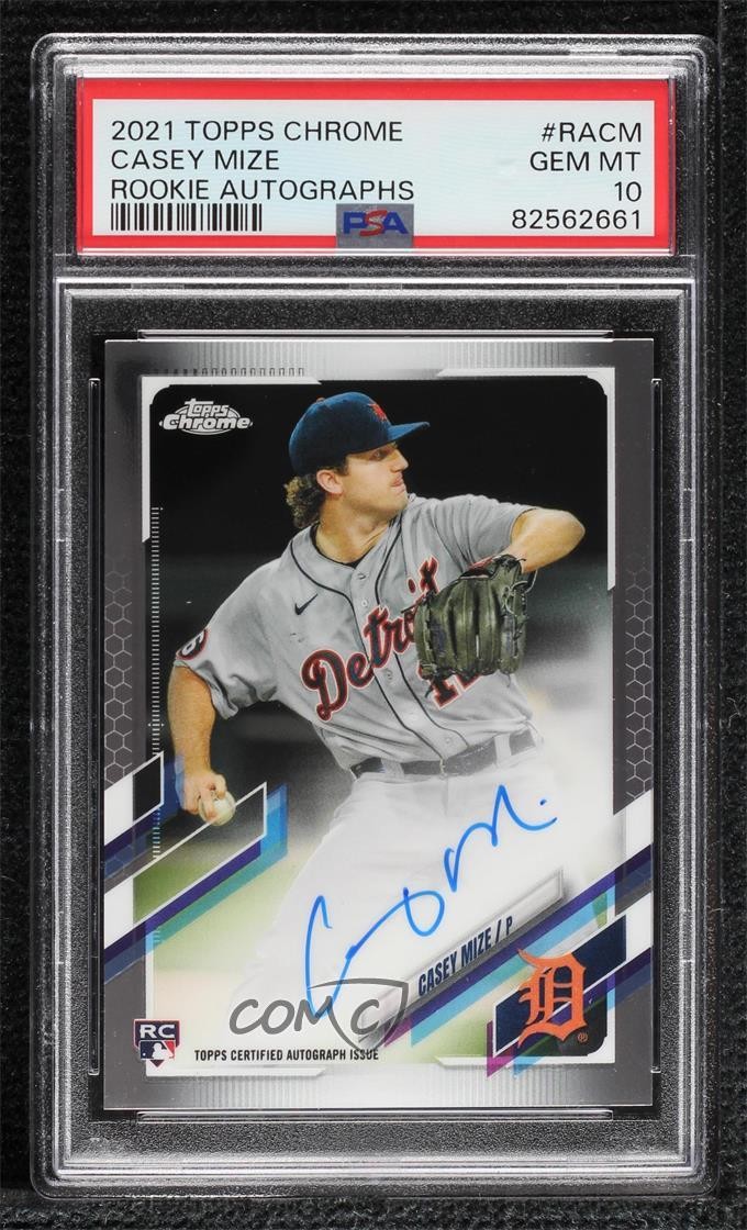 2021 Topps Chrome Rookie Casey Mize #RA-CM PSA 10 GEM MT Auto RC 10gn