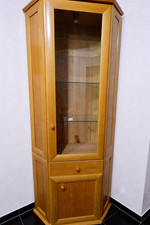 Eckvitrine Hochschrank massivholz Buche