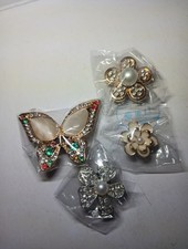 4 Luxury Designer Shoe charms Compatible W/ Crocs Fancy Bling Jewelry-Butterfly