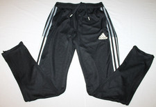 Boys Adidas Primegreen Aeroready Black Track Style Pants Size Large 13-14Y