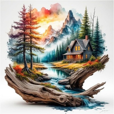 5D Diamond Painting Kit Landschaft 12x12 Zoll Voll Runde Perlen