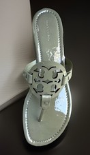 TORY BURCH PATENT LEATHER MILLER THONG SANDAL LIGHT JADE T LOGO SZ US 10 NIB