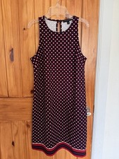 BANANA REPUBLIC Navy Ivory Red Patterned Sleeveless Dress Size XS  Shift Dress