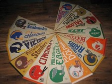 VINTAGE NFL FULL SIZED PENNANT LOT 1960S / 70S  EAGLES VIKINGS STEELERS BENGALS