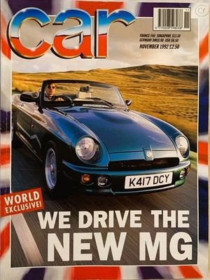 CAR MAGAZINE NOV-1992 - MG RV8, BMW M5 E34, AC Cobra, Rover 220 Turbo Coupe - Image 1 of 4