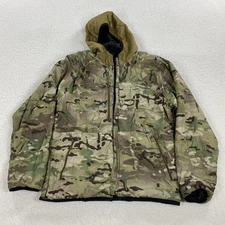 Beyond Clothing Jacket Mens Large Black Camo Reversible Hooded Quilted Insulated