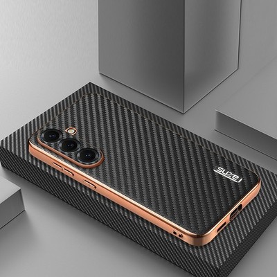 For Samsung Galaxy S26 Ultra S25 Carbon Fiber Texture Case Slim Shockproof Cover