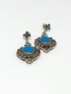 Silber 925 Ohrschmuck Mit Blau Stein Elegant