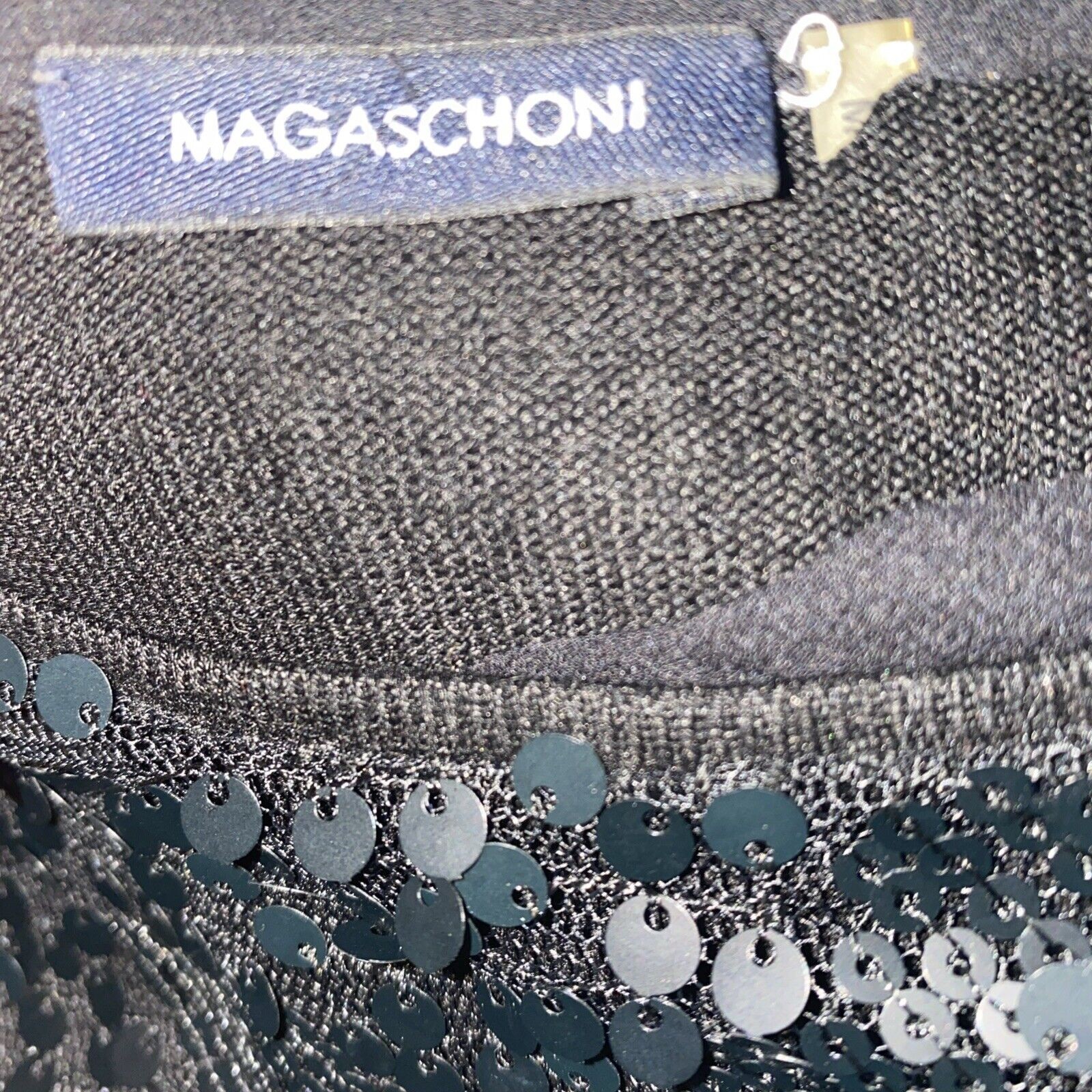 Magaschoni Front Sequin Draw String Mini Dress / … - image 10