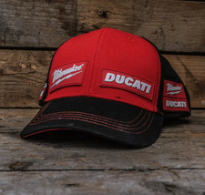 Ducati x Milwaukee x Uggly&Co Black&Red Team-wear Cap - Motorcycle Wear - Ducati