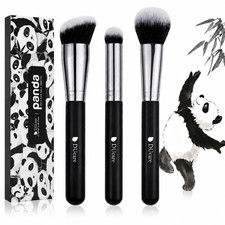 3 Pcs Foundation Contour Blush Conceal Brush Set, Angled Synthetic Kabuki Brush