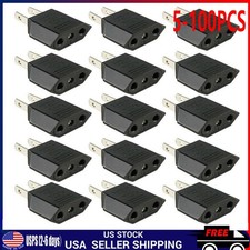 5-100Pcs US EU to US Euro Europe Plug Converter Travel Adapter Electrical Socket